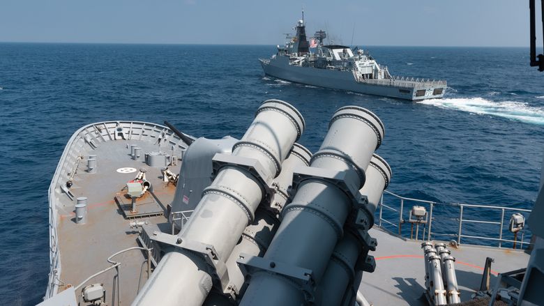 Harpoon-missilene på HMAS Arunta og sju andre fregatter i Anzac-klassen skal nå erstattes med NSM. <i>Foto:  Det australske forsvaret</i>