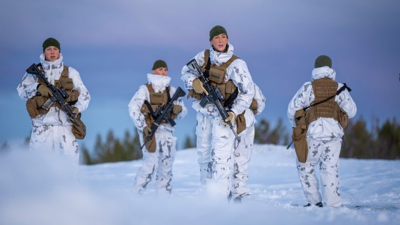 De nye uniformene til Forsvaret har fått et nytt kamuflasjemønster. <i>Foto:  Heiko Junge/NTB</i>