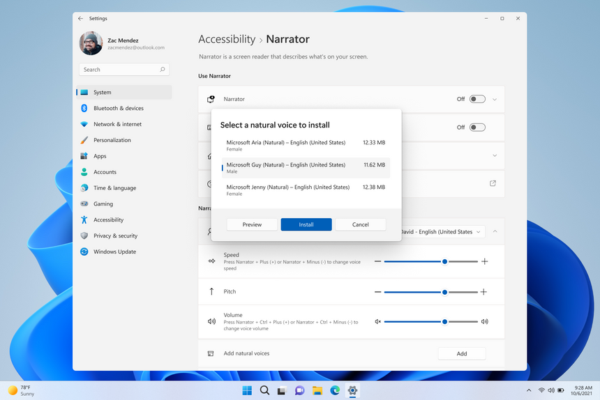 Windows 11 skal med denne oppdateringen få svært forbedret stemmestyring. Foto: Microsoft