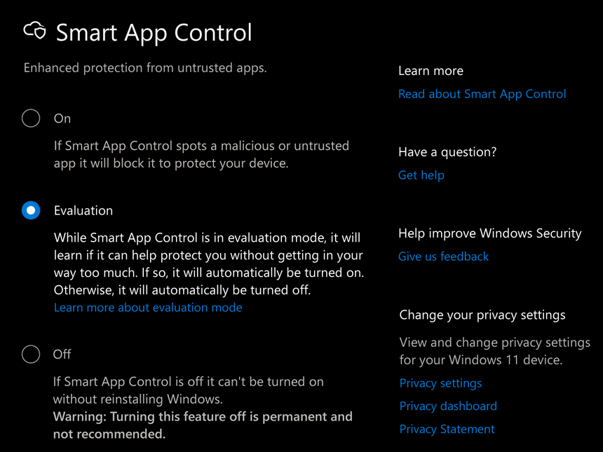 Skal du aktivere Smart App Control, må du installere Windows på nytt. Foto: Microsoft
