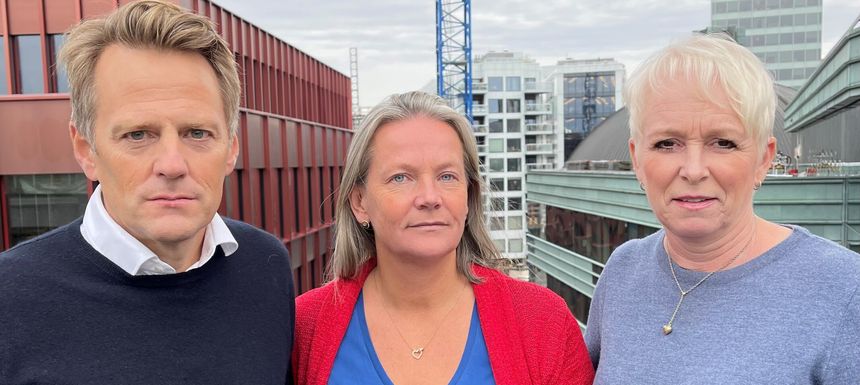 Strømkrise og markedssvikt på en gang gir en brå dreining for bedriftene i byggenæringen, påpeker Jøns Sjøgren, Hilde Widerøe Wibe og Heidi Finstad (t.h.) Foto: Privat