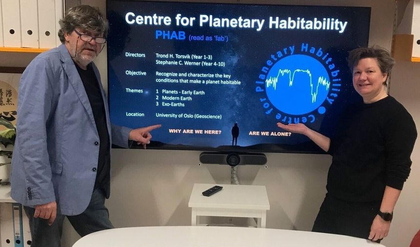 Trond Torsvik og Stephanie Werner skal lede Centre for Planetary Habitability. Foto: UiO