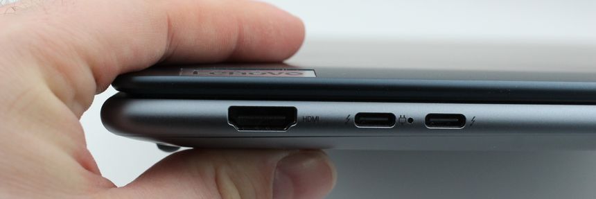 Lenovo Yoga Slim 7i ProXs venstre side. Foto: Are Thunes Samsonsen