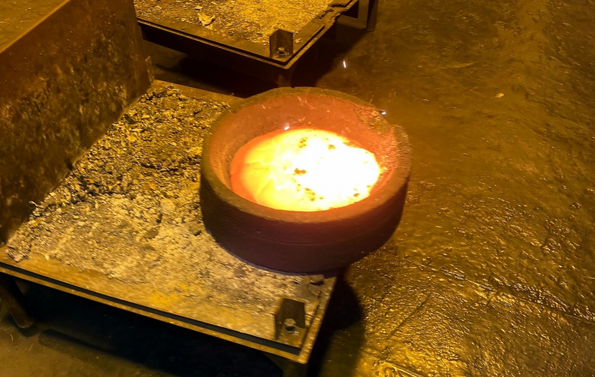 Ferdig produsert silisium med SisAl-prosessen. Foto: NTNU