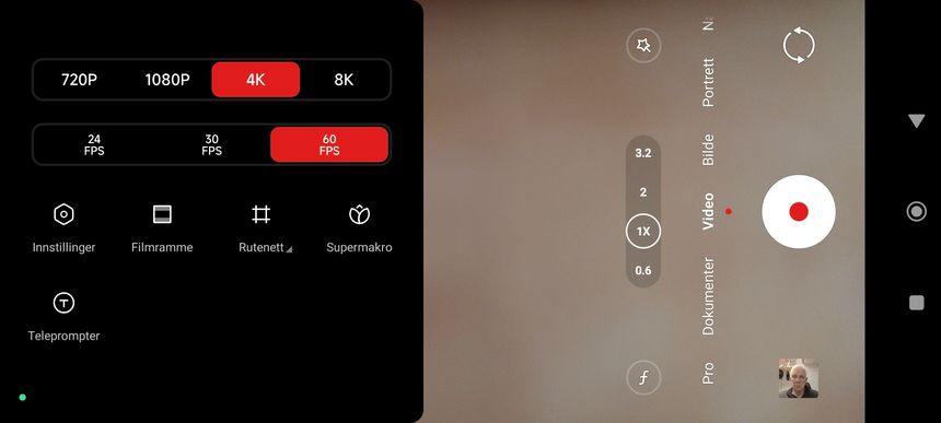 Klarer 8K video: Men bare 24 biler i sekundet. 4K er mer enn nok, og da klarer Pro-modellen 60 bilder i sekundet. Det gjør seg godt på TV-en. Foto:  Odd Richard Valmot