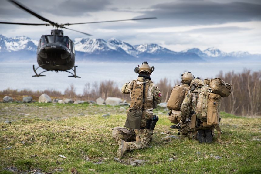 Kystjegerkommandoen på øvelse på Sandsøy fort utenfor Harstad. Foto: Forsvaret