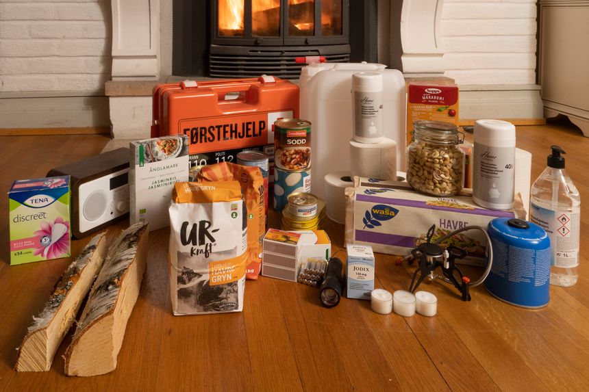 Oslo 20221031. Ting man bør ha hjemme i tilfelle en krise. De grunnleggende behovene som må dekke ... Foto:  Terje Bendiksby
