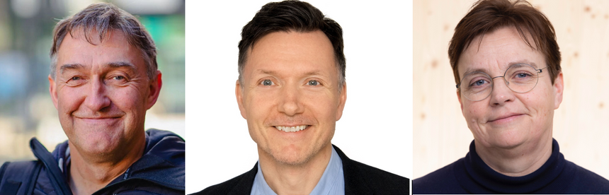 Energisparing i bygningsmassen vil frigjøre kapasitet i kraftnettet, slik at elektrifisering av transportsektoren og etablering av ny grønn industri blir mulig, skriver Tor Helge Dokka (t.v.), Trond Simonsen og Inger Andresen. Foto: Privat