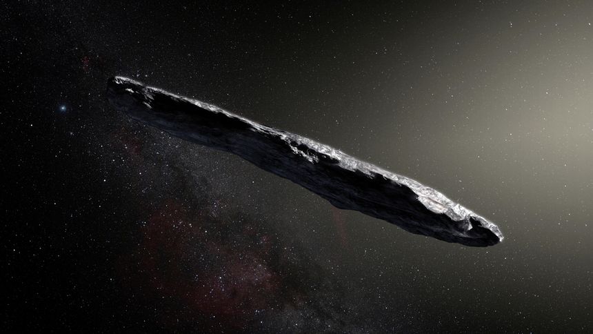 Flere hevder at det interstellare objektet som har fått navnet 'Oumuamua, kan være rester av teknologi fra en fremmed sivilisasjon. Objektet ble registrert 19. oktober 2017. Bildet er kun et kunstnerisk uttrykk for hvordan det kanskje kan ha sett ut. Illustrasjon: M. Kornmesser/European Southern Obervatory/Reuters/NTB