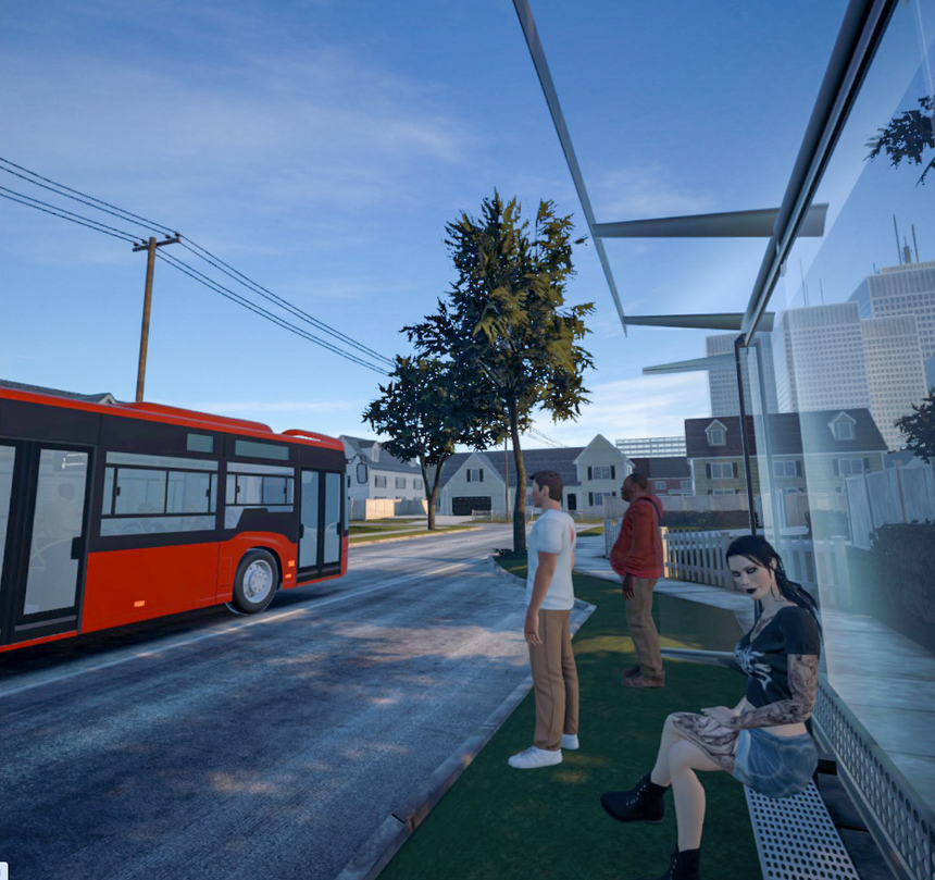 Sosial angst kan gjøre en busstur vanskelig å gjennomføre. Gjennom VR-teknologi kan du øve på å ta buss. Foto:  Fornix