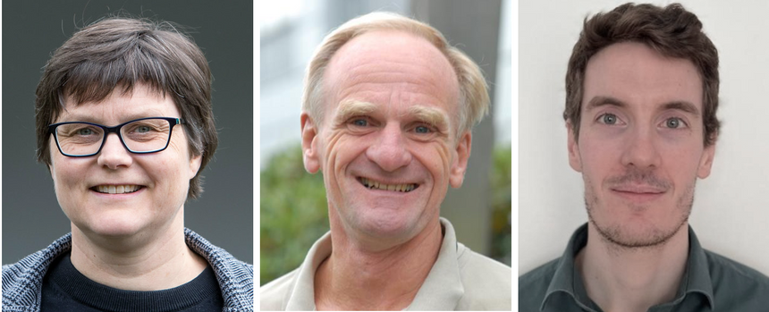 Havvind kan bli lønnsomt og danne grunnlaget for norsk næringsutvikling, mener Kristin Guldbrandsen Frøysa, Finn Gunnar Nielsen og førsteamanuensis Etienne Cheynet ved Universitetet i Bergen. Foto: Eivind Senneset og UiB