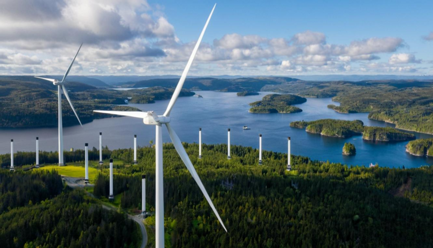 Søylene fra Sine Delta leverer vindkraft og kan blant annet plasseres i allerede eksisterende vindparker - uten behov for mer areal. Foto:  Sine Delta