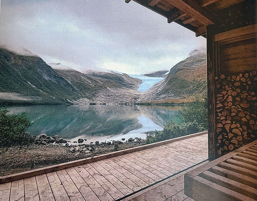Sauna Svartisen er plassert i en liten dalåpning mot Svartisen, Norges nest største isbre. Badstubygget er integrert i det arktiske landskapet. Foto: Fuse Arkitekter