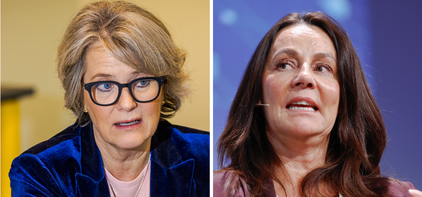Robust digital infrastruktur er en forutsetning for at samfunnet skal fungere, påpeker Telenor-toppene Benedicte Schilbred Fasmer (t.v.) og Birgitte Engebretsen. Foto: Arash A. Nejad