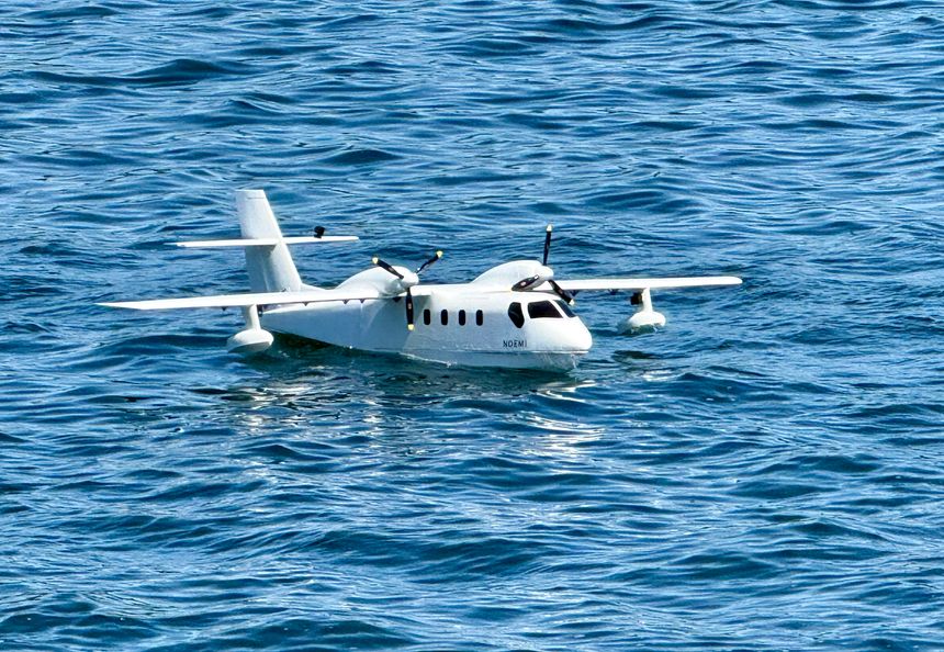 Med et vingespenn på 4,5 meter er denne modellen av Noemi et av de største modellfly i Norge. Modellen var på vingene under selskapets «hangar day» ved Tønsberg i juni i år. Foto:  Jan M Moberg