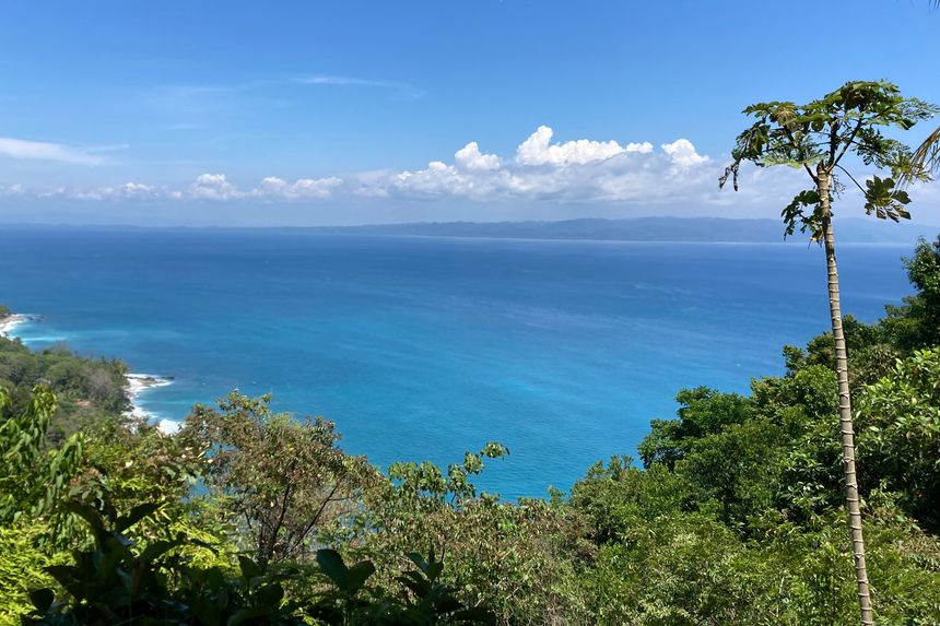 Utsikten av Golfo Dulce og Stillehavet sett fra Cabo Matapalo på Costa Rica. Foto:  Matt O'Brien / AP / NTB