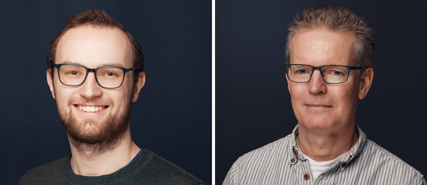 De begynte med fenologidata, men nå er bygningshitorikk blitt minst like viktig for Eivind Kjosbakken (t.v.) og Lars Aurdal i Findable. Foto: Findable