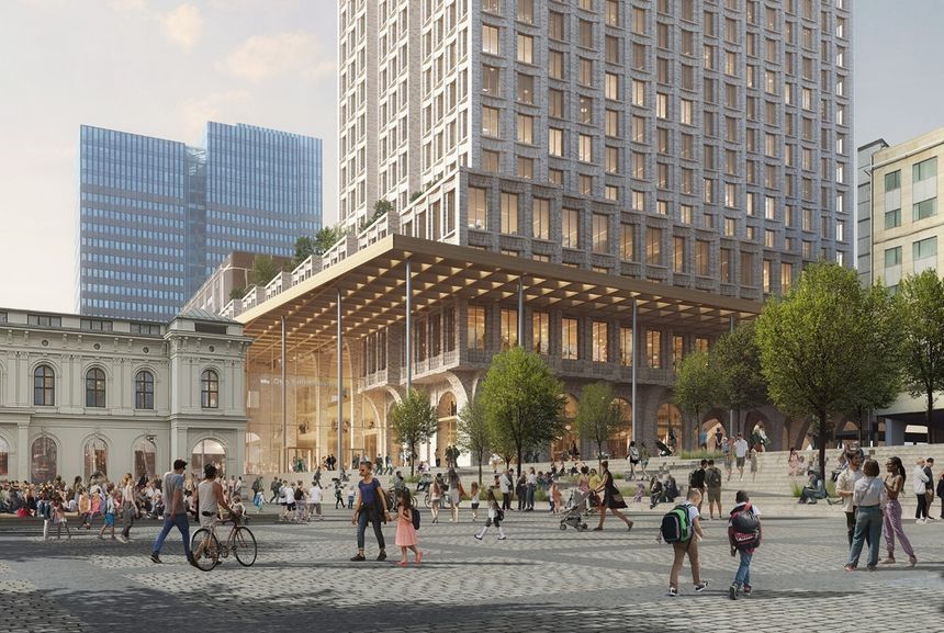 Slik ser Bane Nor Eiendom for seg nye Oslo S. Illustrasjon:  Bane Nor Eiendom