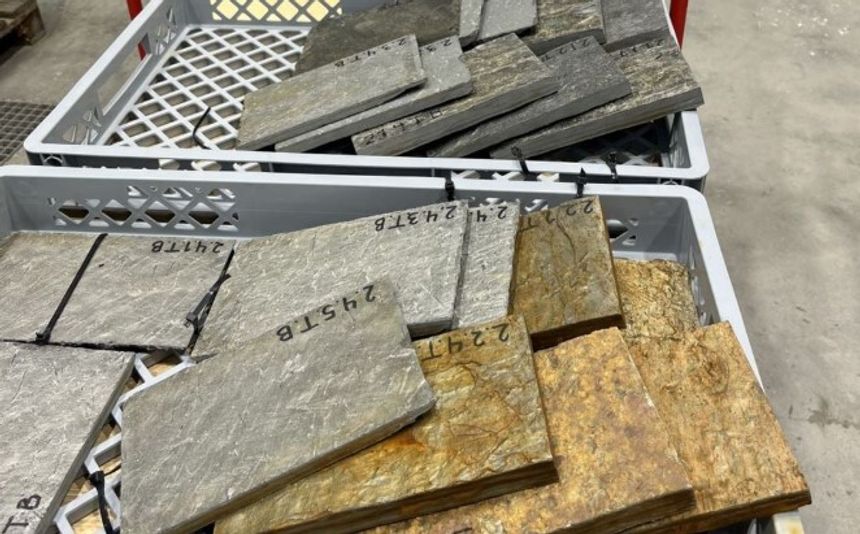 Skiferprøver klare for laboratorietesting. Foto:  Lisbeth-Ingrid Alnæs