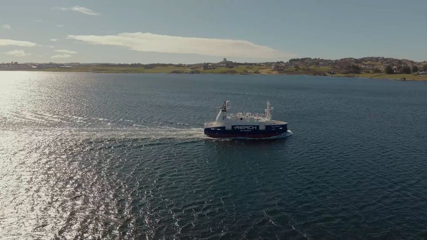 Reach Remote er 24 meter lange ubemannede skip som kan være til havs i ukevis. Besparelsene er betydelige sammenlignet med bemannede offshoreskip. Foto:  Reach Remote