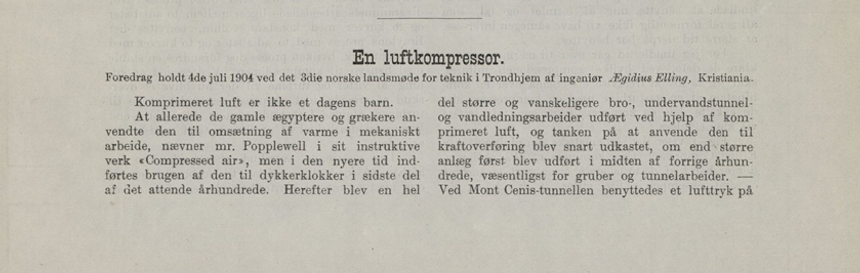 Fra Teknisk Ukeblad 1904. Faksimile:  Teknisk Ukeblad