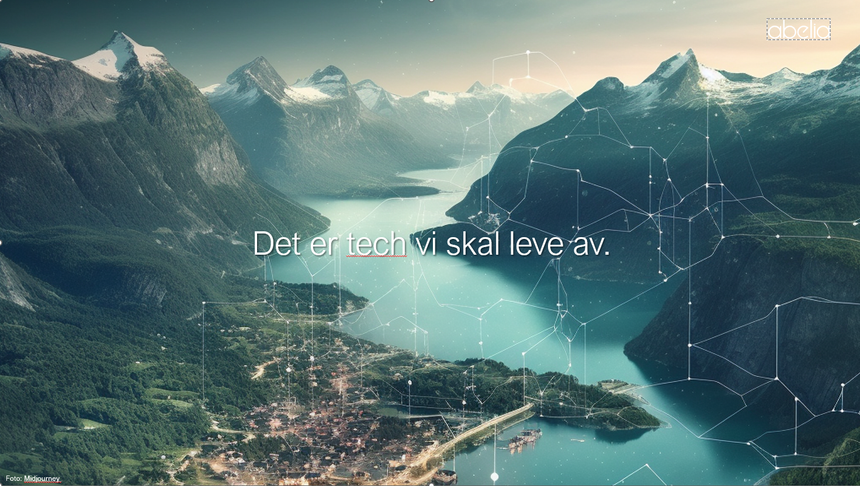 Abelia hevder at datasentre gir flere arbeidsplasser per megawatt enn smelteverk. I denne presentasjonen fra 2023 var nøkkelordet omstilling. Smelteverkene var byttet ut med lys og elektroner. <span>Illustrasjon: Abelia/Midjourney</span>