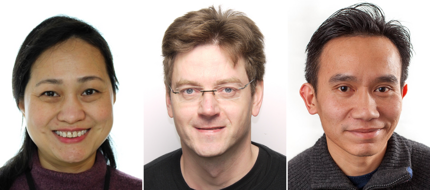 Hanh Pham (t.v.), Espen Krogh og Hieu Hoang har konkrete oppfordringer til myndighetene, industrien og forskningsmiljøene. Foto: Privat