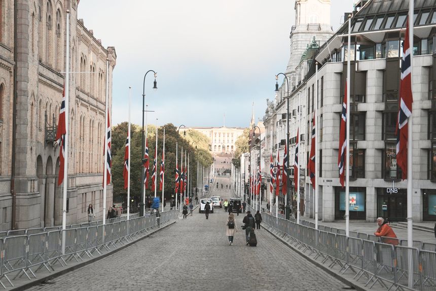 Karl Johan i Oslo onsdag morgen. Foto: Eirik Helland Urke