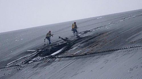 Illustrasjon av Skader på skjoldet over Tsjernobyl-kraftverket