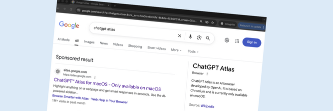 Illustrasjon av Disse sponsede Google-resultatene sprer skadevare