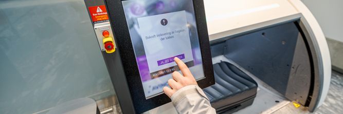 Illustrasjon av Slik virker det nye bagasje&shy;anlegget på Oslo lufthavn