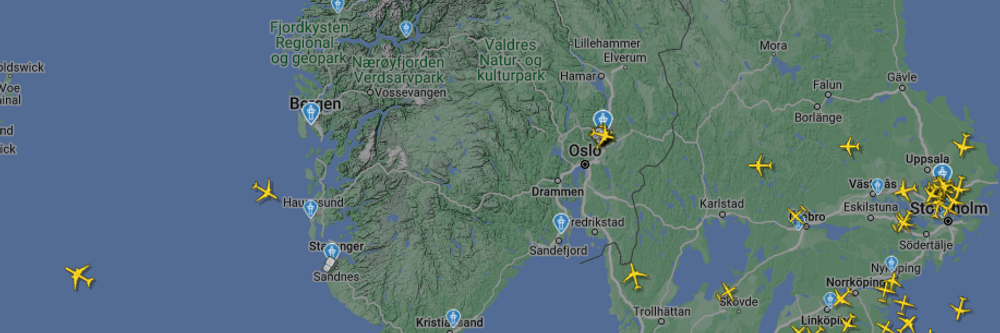 Teknisk feil stenger luftrommet over Sør-Norge 