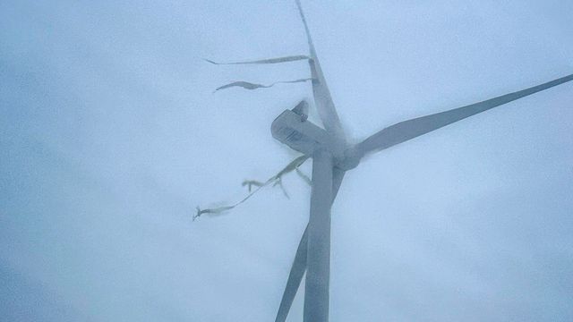Vindpark i Trøndelag stengt etter at deler av turbinblad falt ned