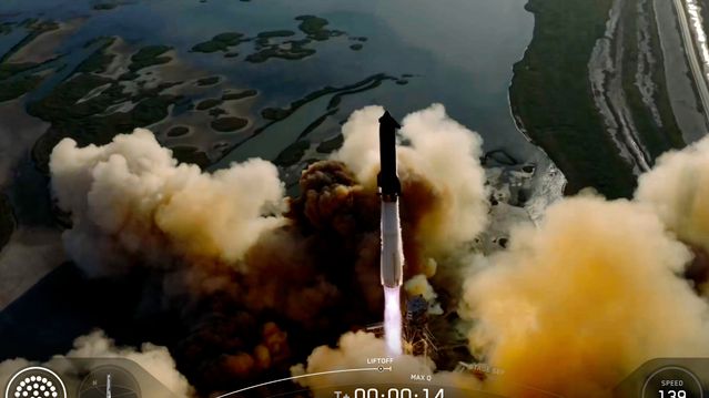 Gigantraketten Starship skutt opp fra Texas