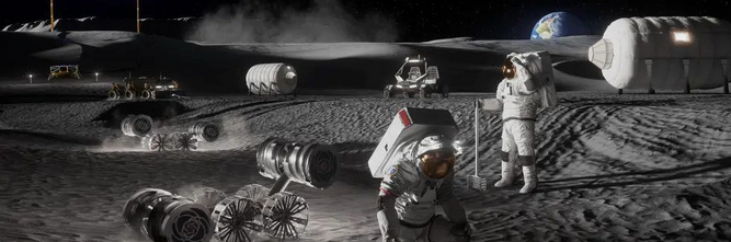 Illustrasjon av Nasa deler nye detaljer om månebase
