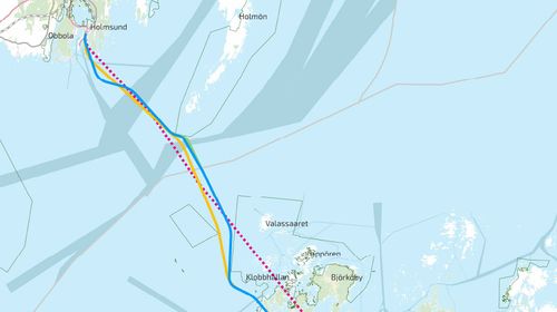 Illustrasjon av Ny vei over Bottenviken vil koste nærmere 60 milliarder
