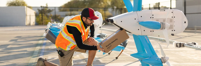 Illustrasjon av Innbyggerne protesterer mot Amazons droner