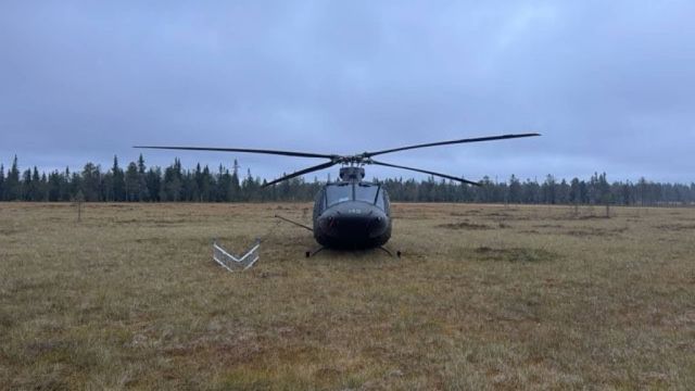 Bell-helikoper fra Luftforsvaret måtte nødlande