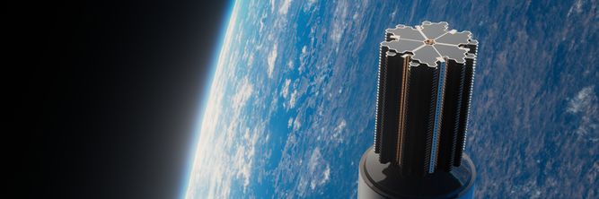 Illustrasjon av Kongsberg vil bygge nytt satellittnett for forsvar og myndigheter