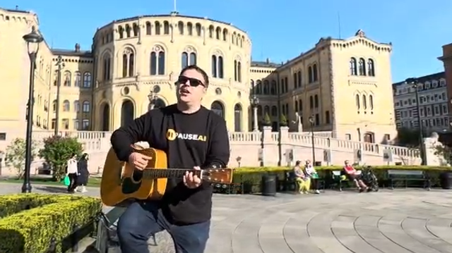 Bare Jan-Erik møtte på KI-protest: – Vi spiller russisk rulett med menneskeheten