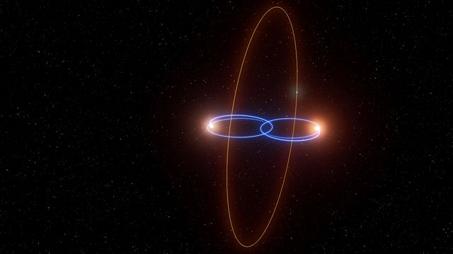 Astronomer fant planet i merkelig bane rundt to nesten-stjerner
