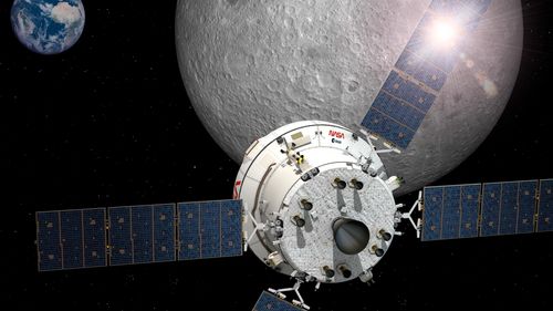 Illustrasjon av Store deler av Artemis II-fartøyet Orion er europeisk