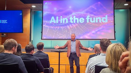 Illustrasjon av Oljefondet kan falle en tredel hvis «KI-boblen» sprekker