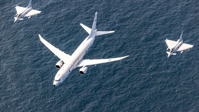 Amerikansk Poseidon-fly deltar i ubåtjakt fra Gardermoen