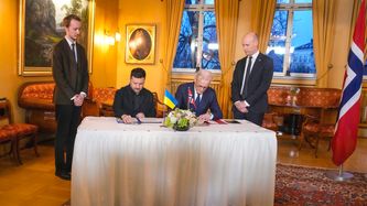 Illustrasjon av Norge og Ukraina inngår omfattende samarbeid om droner