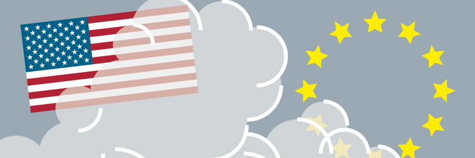 Illustrasjon av Europa dropper amerikanske skytjenester