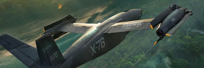 Illustrasjon av Skal kunne lette som et helikopter og fly som et jetfly