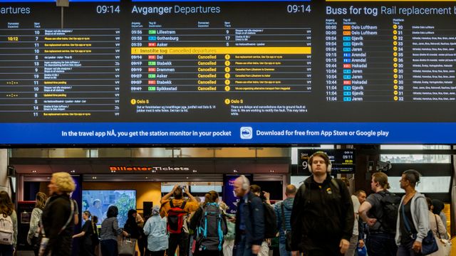 Norske tog har vært mer enn 16.000 timer forsinket hittil i år