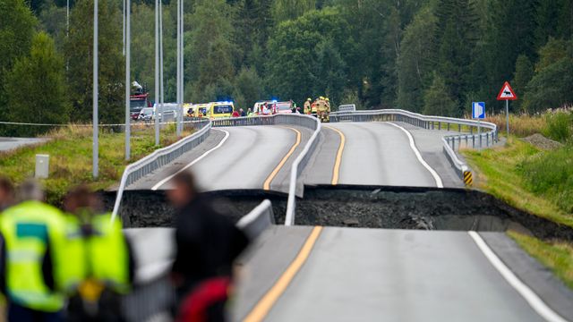 Stort ras har delt E6 i to