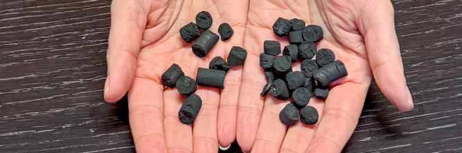 Illustrasjon av Disse kulene kan erstatte fossilt kull i norsk industri